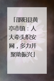 邵阳县黄亭市镇：人大牵头织安网，多力并聚助振兴
