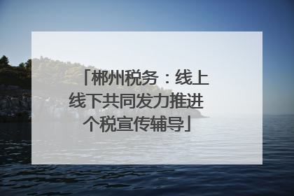郴州税务：线上线下共同发力推进个税宣传辅导
