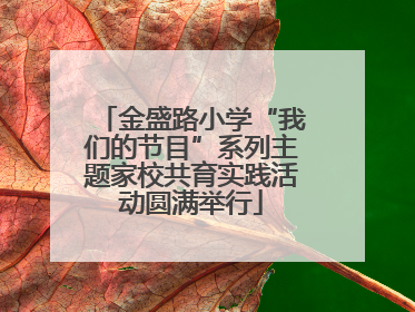 金盛路小学“我们的节目”系列主题家校共育实践活动圆满举行