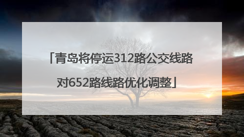 青岛将停运312路公交线路 对652路线路优化调整