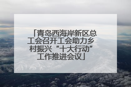 青岛西海岸新区总工会召开工会助力乡村振兴“十大行动”工作推进会议