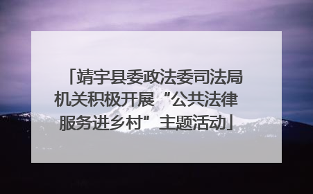 靖宇县委政法委司法局机关积极开展“公共法律服务进乡村”主题活动