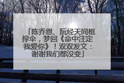 陈乔恩、阮经天同框撑伞，梦回《命中注定我爱你》！双双发文：谢谢我们都没变