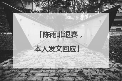 陈雨菲退赛，本人发文回应