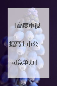 高度重视提高上市公司竞争力