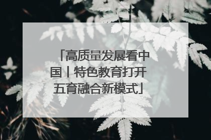 高质量发展看中国丨特色教育打开五育融合新模式