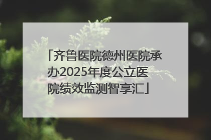 齐鲁医院德州医院承办2025年度公立医院绩效监测智享汇