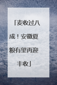 麦收过八成！安徽夏粮有望再迎丰收