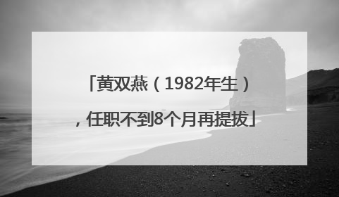 黄双燕（1982年生），任职不到8个月再提拔
