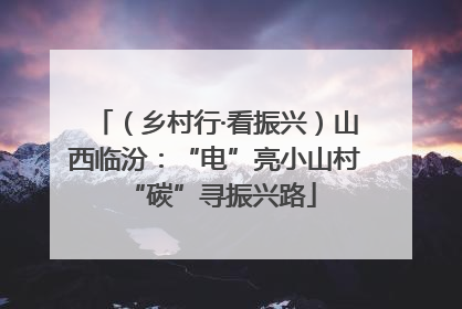 （乡村行·看振兴）山西临汾：“电”亮小山村 “碳”寻振兴路