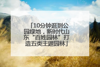 10分钟逛到公园绿地，新时代山东“百姓园林”打造五类主题园林