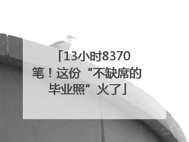 13小时8370笔！这份“不缺席的毕业照”火了