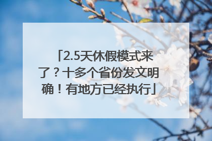2.5天休假模式来了？十多个省份发文明确！有地方已经执行