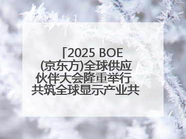 2025 BOE(京东方)全球供应伙伴大会隆重举行 共筑全球显示产业共生共赢新格局