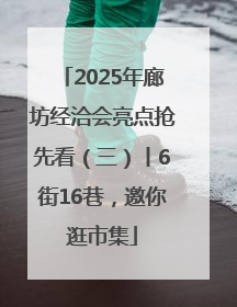 2025年廊坊经洽会亮点抢先看（三）丨6街16巷，邀你逛市集