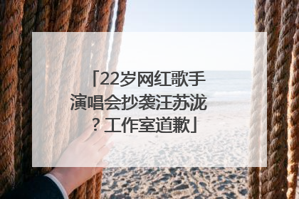 22岁网红歌手演唱会抄袭汪苏泷？工作室道歉