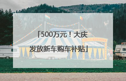 500万元！大庆发放新车购车补贴