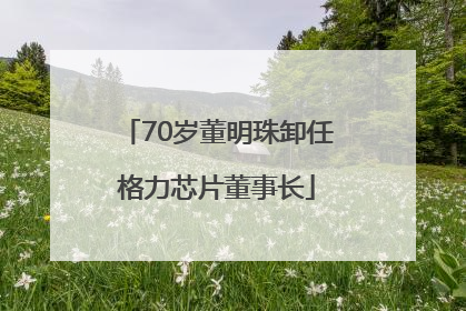 70岁董明珠卸任格力芯片董事长
