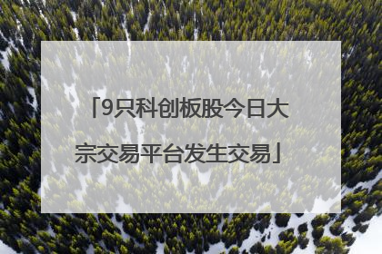 9只科创板股今日大宗交易平台发生交易