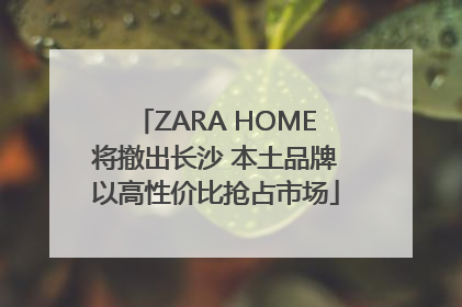 ZARA HOME将撤出长沙 本土品牌以高性价比抢占市场